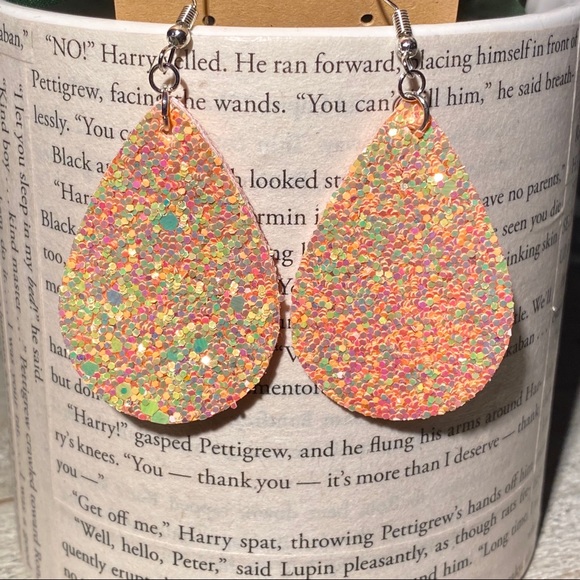 Jewelry - 3 for $15 Orange Yellow Iridescent Glitter Earring